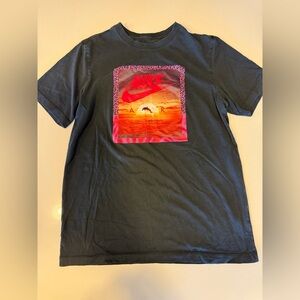 Nike Black Tee with Pink and Orange Graphic